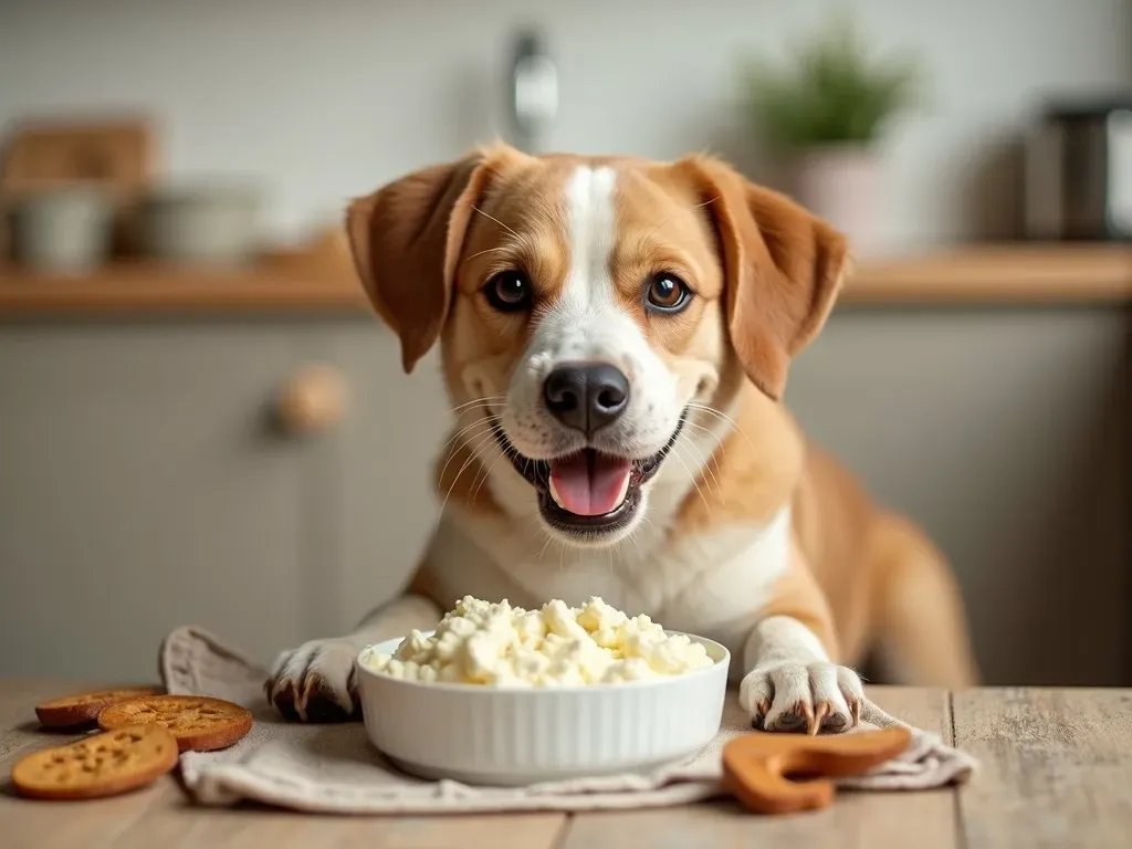 Hund mit Hüttenkäse