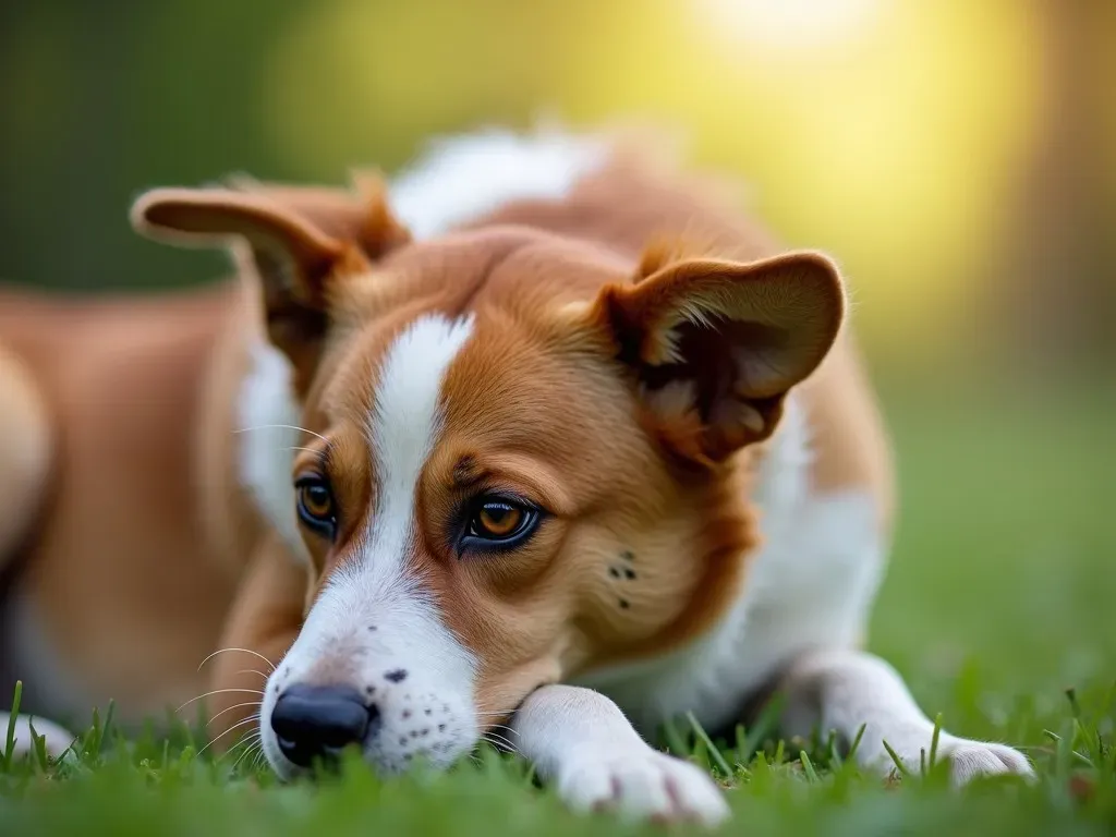 Hund mit Zecke